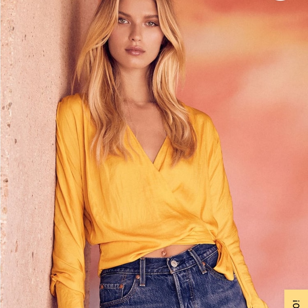 Lorentz Golden Yellow Wrap Top